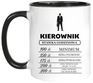 Kubek z nadrukiem śmieszny prezent dla KIEROWNIKA STAWKA GODZINOWA