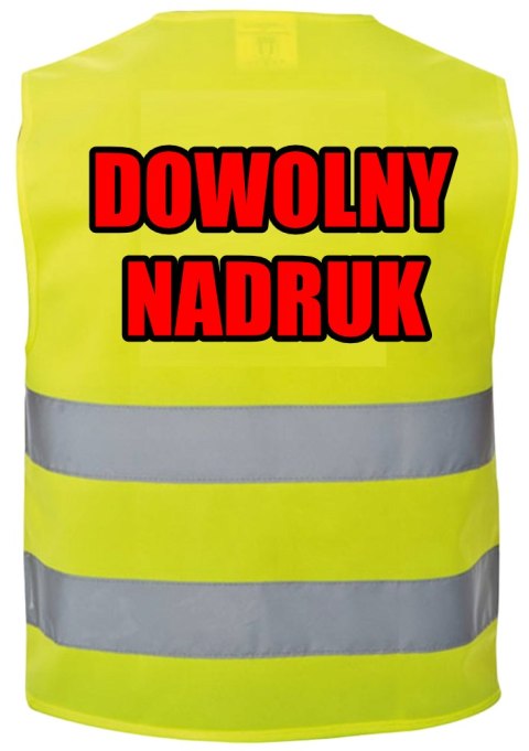 KAMIZELKA ODBLASKOWA Z NADRUKIEM NAPISEM LOGO REKLAMA BHP XXL #