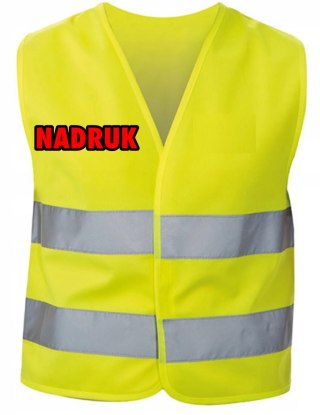 KAMIZELKA ODBLASKOWA Z NADRUKIEM PRZÓD TYŁ NAPIS LOGO REKLAMA BHP XXL #