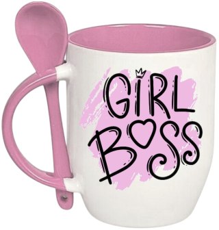 Kubek z łyżeczką prezent Dzień Kobiet dla koleżanki dziewczyny mamy wzory