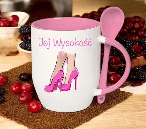 Kubek z łyżeczką prezent Dzień Kobiet dla koleżanki dziewczyny mamy wzory