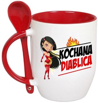 Kubek z łyżeczką prezent Dzień Kobiet dla koleżanki dziewczyny mamy wzory