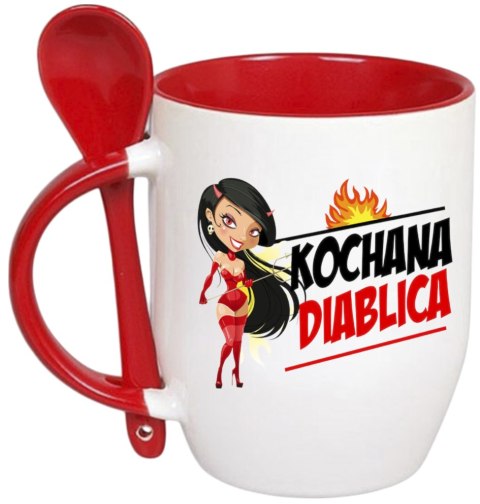 Kubek z łyżeczką prezent Dzień Kobiet dla koleżanki dziewczyny mamy wzory