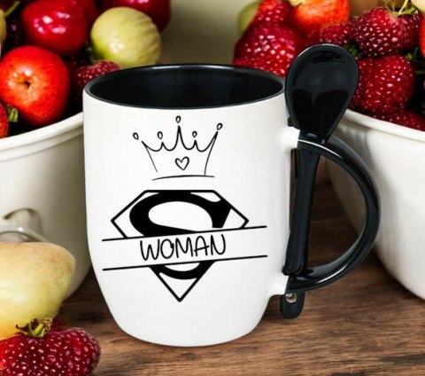 Kubek z łyżeczką prezent Dzień Kobiet dla koleżanki dziewczyny mamy wzory