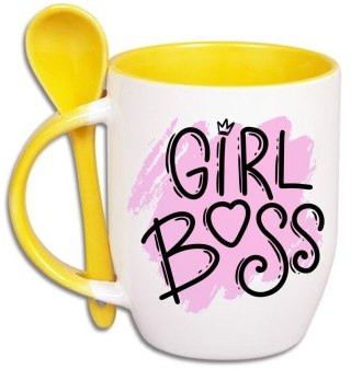 Kubek z łyżeczką prezent Dzień Kobiet dla koleżanki dziewczyny mamy wzory