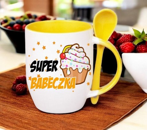 Kubek z łyżeczką prezent Dzień Kobiet dla koleżanki dziewczyny mamy wzory