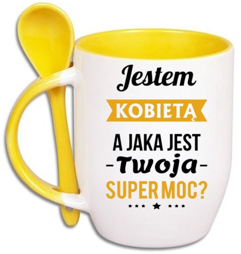 Kubek z łyżeczką prezent Dzień Kobiet dla koleżanki dziewczyny mamy wzory