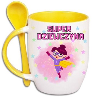 Kubek z łyżeczką prezent Dzień Kobiet dla koleżanki dziewczyny mamy wzory