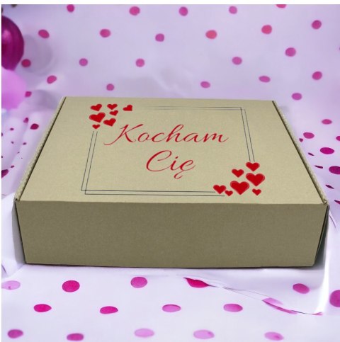 PUDEŁKO OZDOBNE Z ŻYCZENIAMI NADRUK KARTON NA PODUSZKĘ 40x34x10 RÓŻNE WZORY