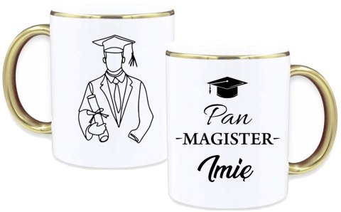 Kubek premium z nadrukiem prezent pan magister imię oryginalny upominek