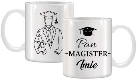 Kubek premium z nadrukiem prezent pan magister imię oryginalny upominek