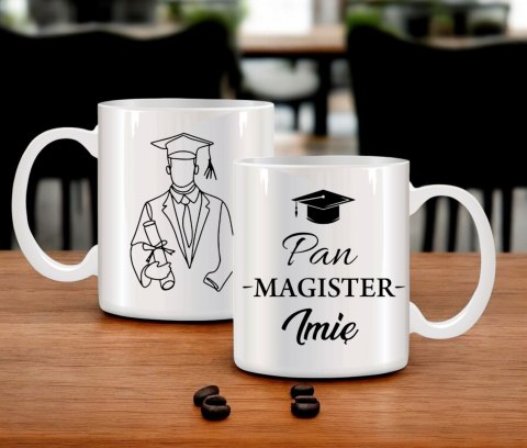 Kubek premium z nadrukiem prezent pan magister imię oryginalny upominek