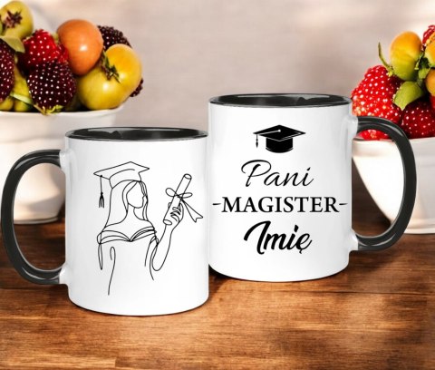 Kubek premium z nadrukiem prezent pani magister imię oryginalny upominek