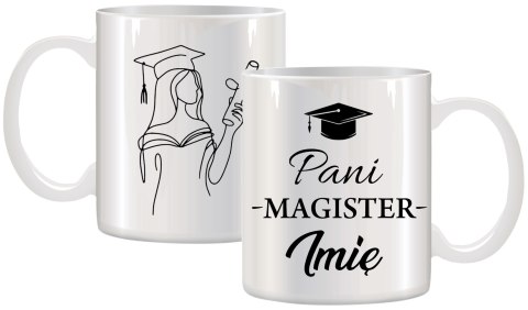 Kubek premium z nadrukiem prezent pani magister imię oryginalny upominek