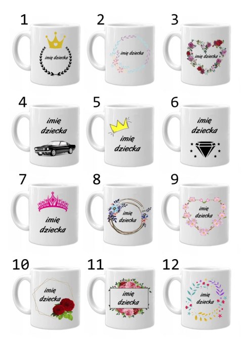 Kubek z nadrukiem prezent dla chłopca dziewczynki dziecka urodziny wzory