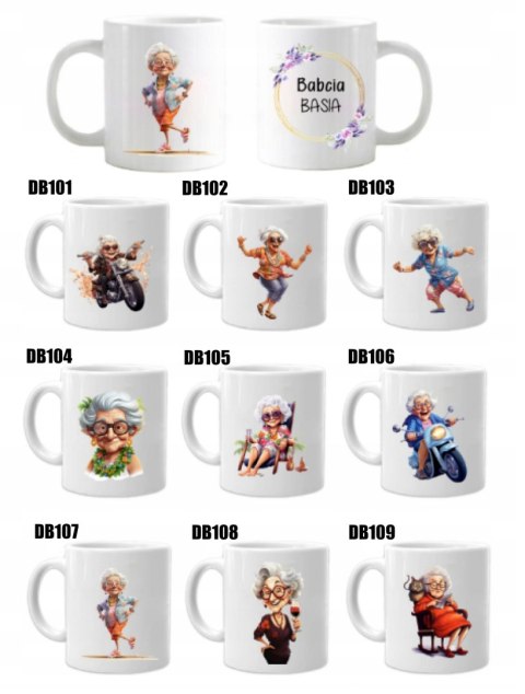 Kubek z nadrukiem śmieszny prezent Dzień Babci urodziny imieniny babcia