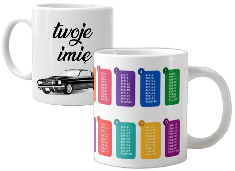 Kubek z tabliczką mnożenia imię dziecka edukacyjny na prezent różne wzory