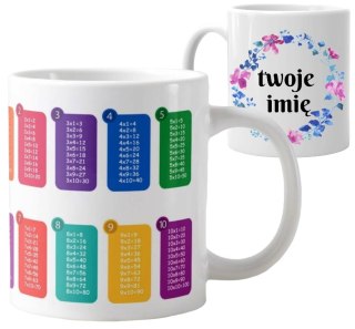 KUBEK Z TABLICZKĄ MNOŻENIA IMIĘ DZIECKA EDUKACYJNY NA PREZENT RÓŻNE WZORY #