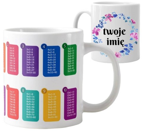 KUBEK Z TABLICZKĄ MNOŻENIA IMIĘ DZIECKA EDUKACYJNY NA PREZENT RÓŻNE WZORY # KUBEK Z TABLICZKĄ MNOŻENIA IMIĘ DZIECKA EDUKACYJNY NA PREZENT RÓŻNE WZORY #