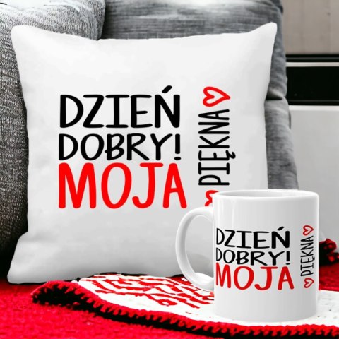 Poduszka i kubek prezent Walentynki dla dziewczyny chłopaka żony męża wzory