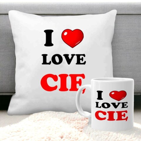Poduszka i kubek prezent Walentynki dla dziewczyny chłopaka żony męża wzory