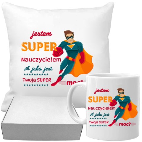 Poduszka i kubek śmieszny prezent Dzień nauczyciela wychowawcy