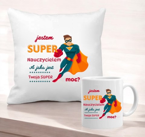 Poduszka i kubek śmieszny prezent Dzień nauczyciela wychowawcy