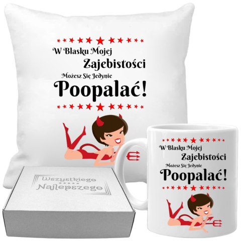 Poduszka kubek śmieszny prezent urodziny imieniny koleżanki dziewczyny box