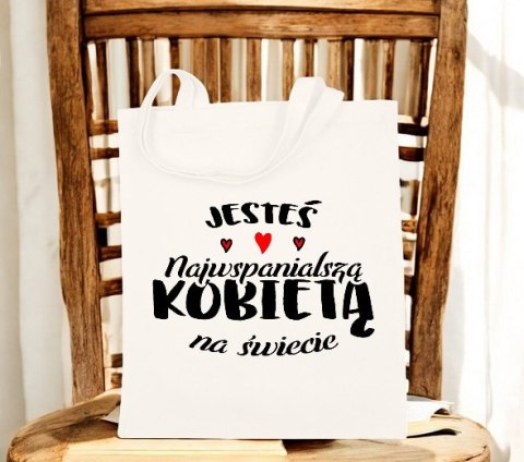 Torba bawełniana premium na zakupy z nadrukiem prezent Dzień Kobiet