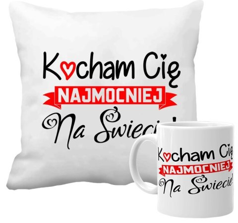 Poduszka i kubek prezent Walentynki dla dziewczyny chłopaka żony męża wzory
