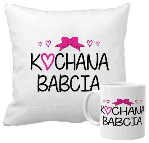 Poduszka i kubek zestaw prezent Dzień Babci Dziadka babcia dziadek wzory