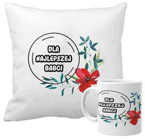 Poduszka i kubek zestaw prezent Dzień Babci Dziadka babcia dziadek wzory