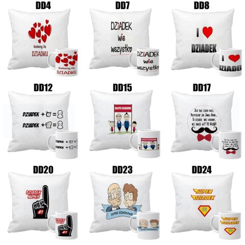 Poduszka i kubek zestaw prezent Dzień Dziadka Babci dziadek babcia wzory