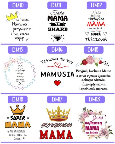KUBEK Z NADRUKIEM PREZENT DLA MAMY ŻONY NA DZIEŃ MATKI MAMA URODZINY WZORY