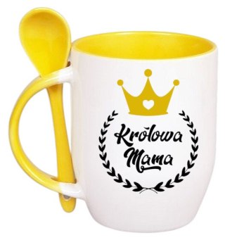 Kubek z łyżeczką prezent na Dzień Matki urodziny dla mamy teściowej wzory