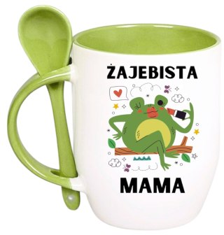 Kubek z łyżeczką prezent na Dzień Matki urodziny dla mamy teściowej wzory