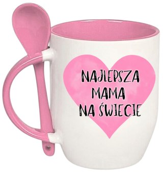 Kubek z łyżeczką prezent na Dzień Matki urodziny dla mamy teściowej wzory