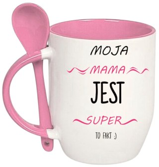 KUBEK Z ŁYŻECZKĄ PREZENT NA DZIEŃ MATKI URODZINY DLA MAMY TEŚCIOWEJ WZORY