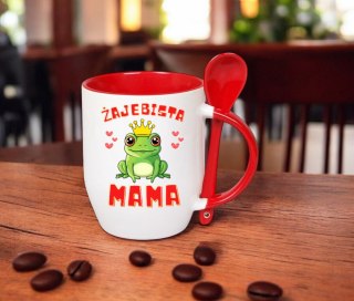 Kubek z łyżeczką prezent na Dzień Matki urodziny dla mamy teściowej wzory