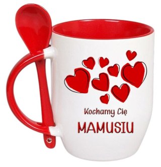 Kubek z łyżeczką prezent na Dzień Matki urodziny dla mamy teściowej wzory