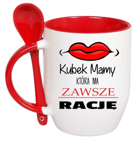 Kubek z łyżeczką prezent na Dzień Matki urodziny dla mamy teściowej wzory