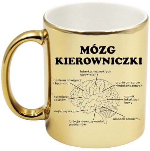 Kubek złoty premium mózg kierowniczki śmieszny prezent dla szefowej