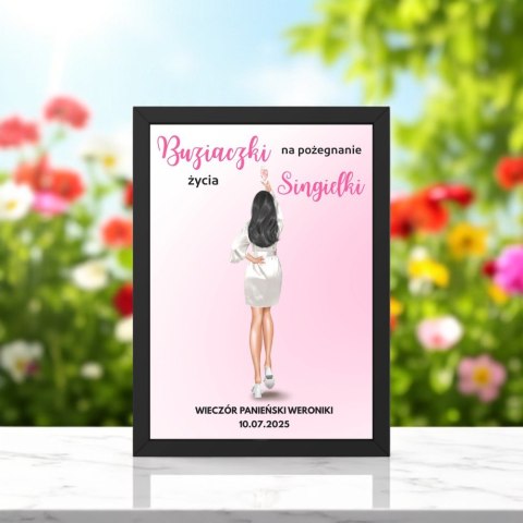 Ramka Prezent dla Panny Młodej Wieczór Panieński Odciśnij buziaka A4 21x30