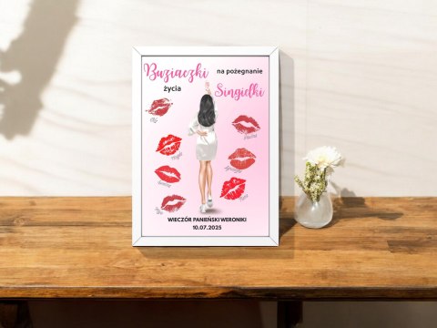 Ramka prezent dla panny młodej wieczór panieński odciśnij buziaka a4 21x30