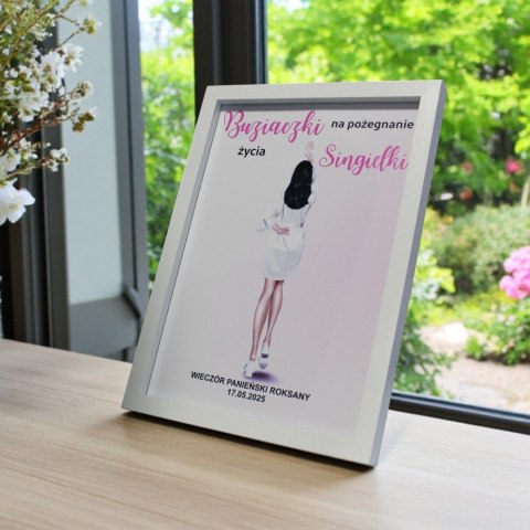 Ramka prezent dla panny młodej wieczór panieński odciśnij buziaka a4 21x30