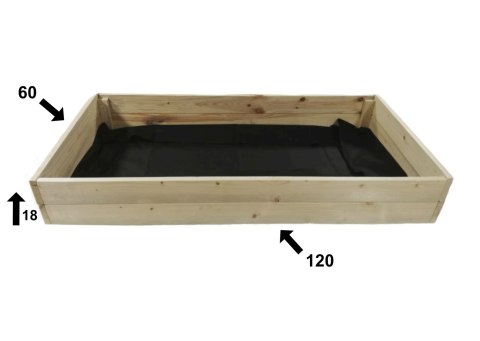 WARZYWNIAK ZIELNIK INSPEKT DREWNIANY SKRZYNIA NA WARZYWA 60x120 NISKI 18cm