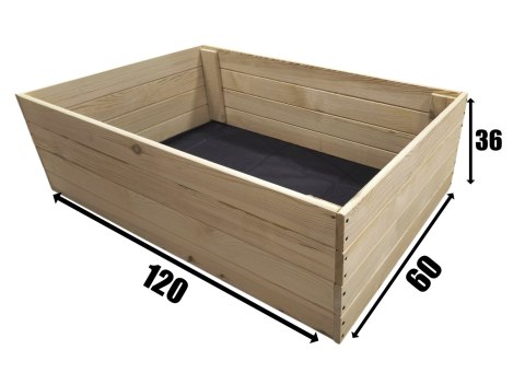 WARZYWNIAK INSPEKT DREWNIANY SKRZYNIA NA WARZYWA 60x120 PODWYŻSZANY 36cm