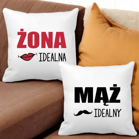 Zestaw 2x poduszka 2x kubek żona mąż prezent na ślub wesele rocznicę