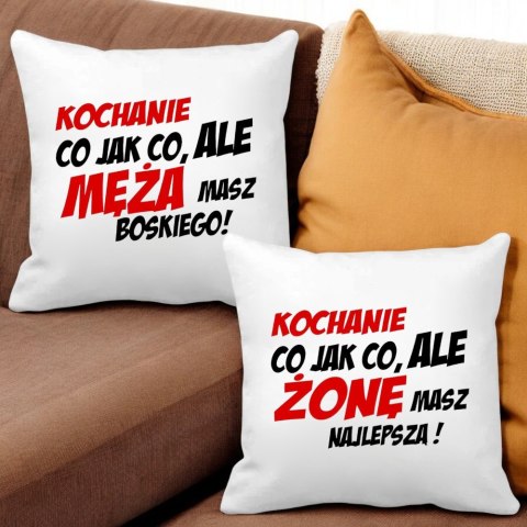 Zestaw 2x poduszka 2x kubek żona mąż prezent na ślub wesele rocznicę
