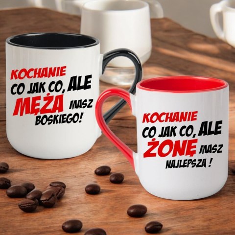 Zestaw 2x poduszka 2x kubek żona mąż prezent na ślub wesele rocznicę